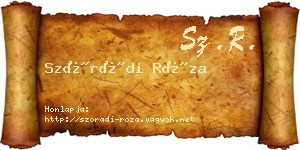 Szórádi Róza névjegykártya